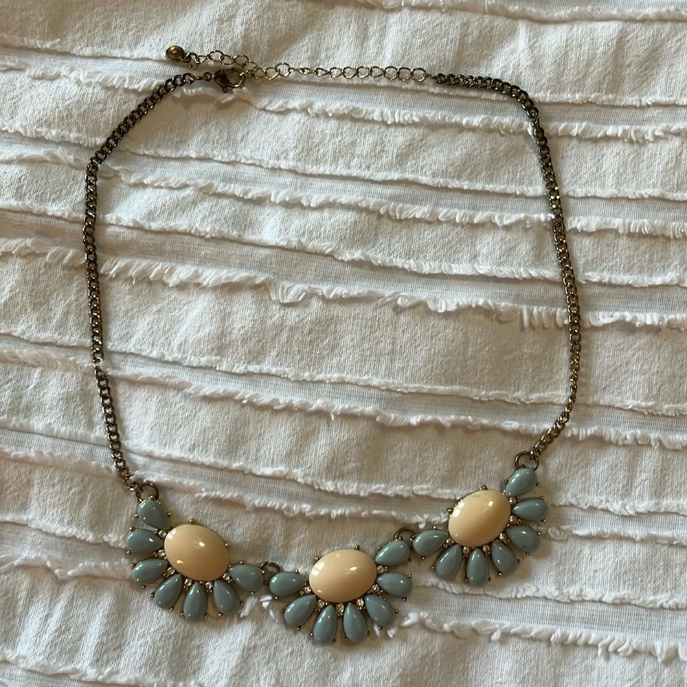 Gold necklace with purple & pink accents
